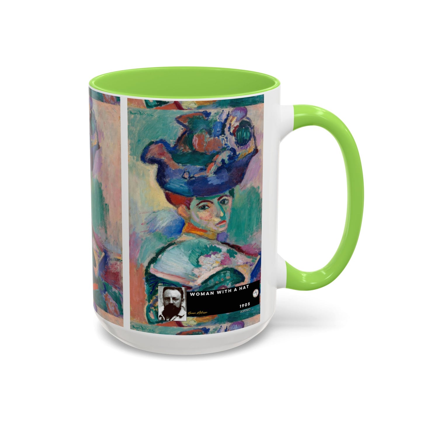 Matisse, Henri - Woman with a Hat (1905) - Colorful Accent Mugs