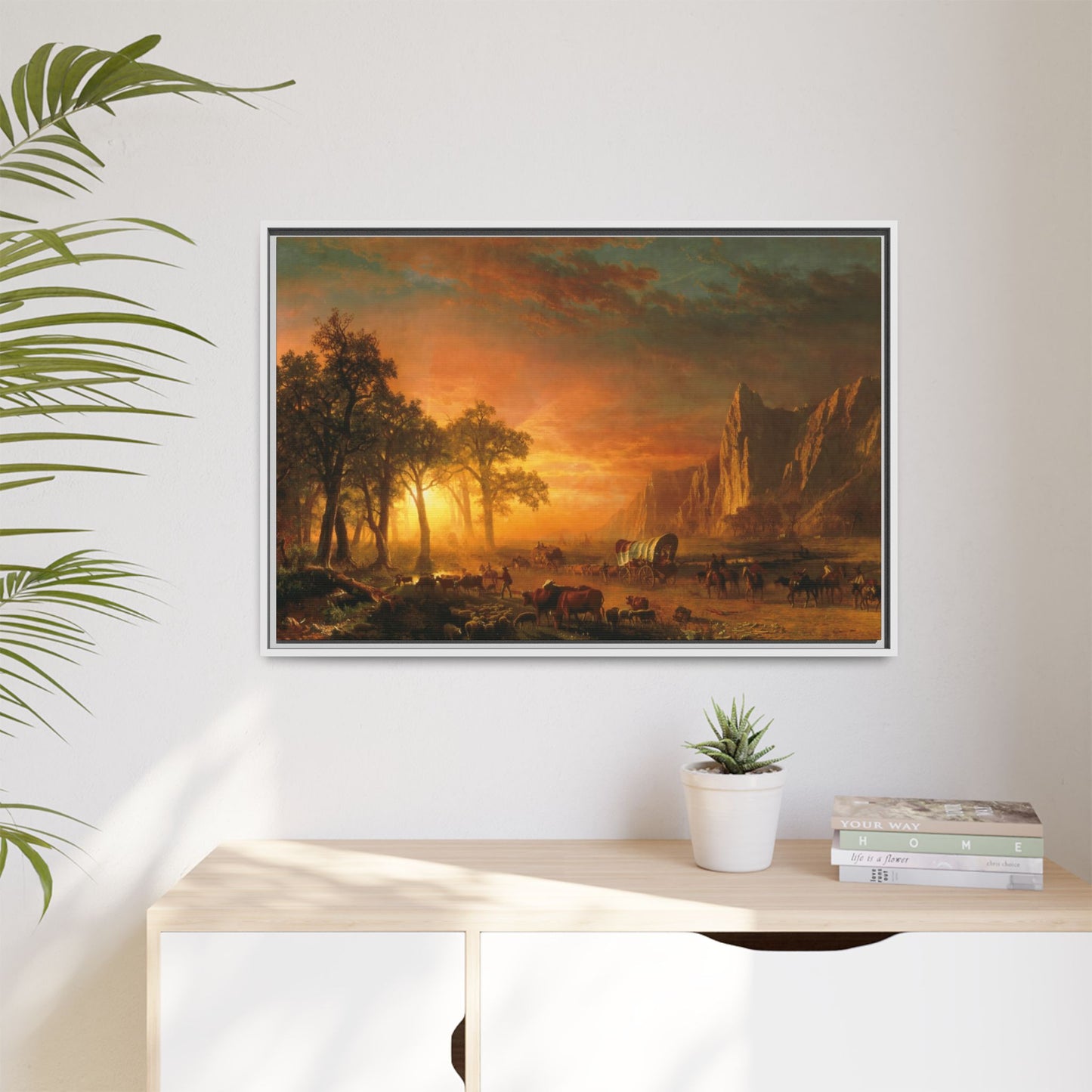 Bierstadt, Albert - Emigrants Crossing the Plains (1867) - Matte Canvas, Framed