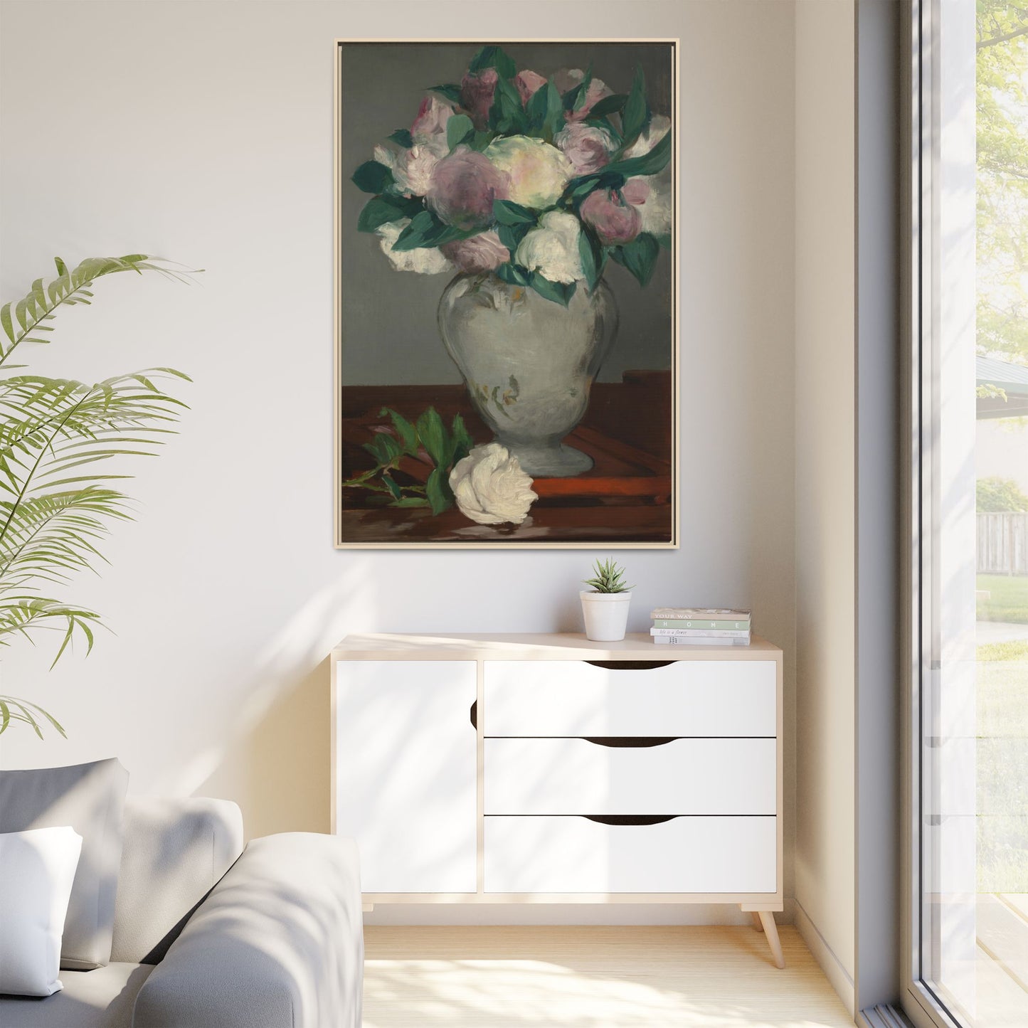 Manet, Édouard - Peonies (1864) - Matte Canvas, Framed