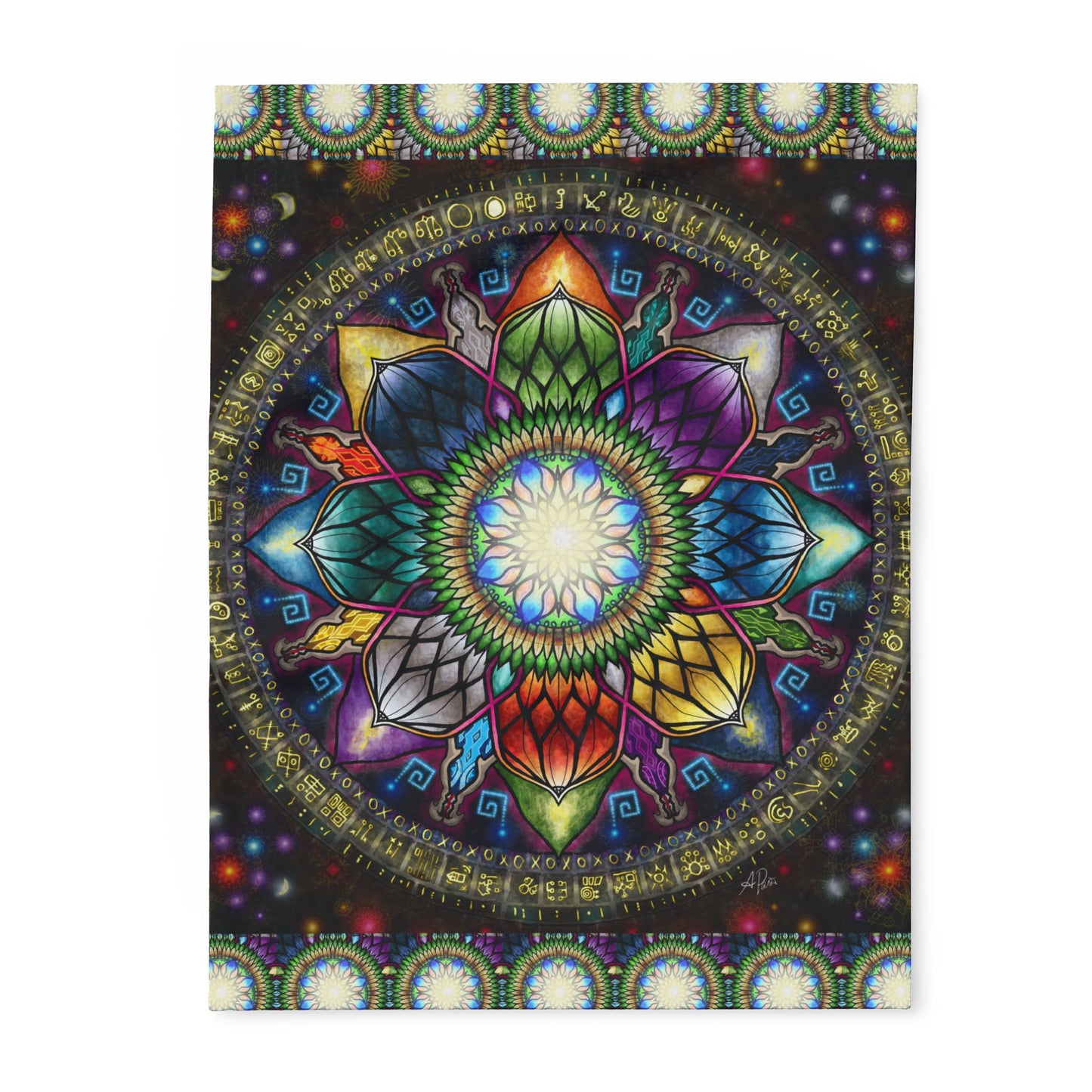 Mystic Jewel Mandala - Arctic Fleece Blanket