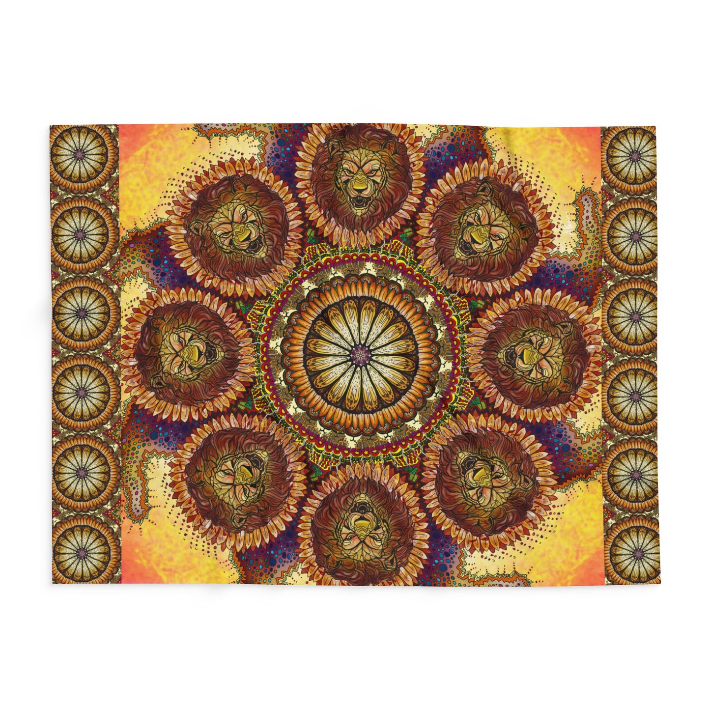 Lion Summer Mandala - Arctic Fleece Blanket