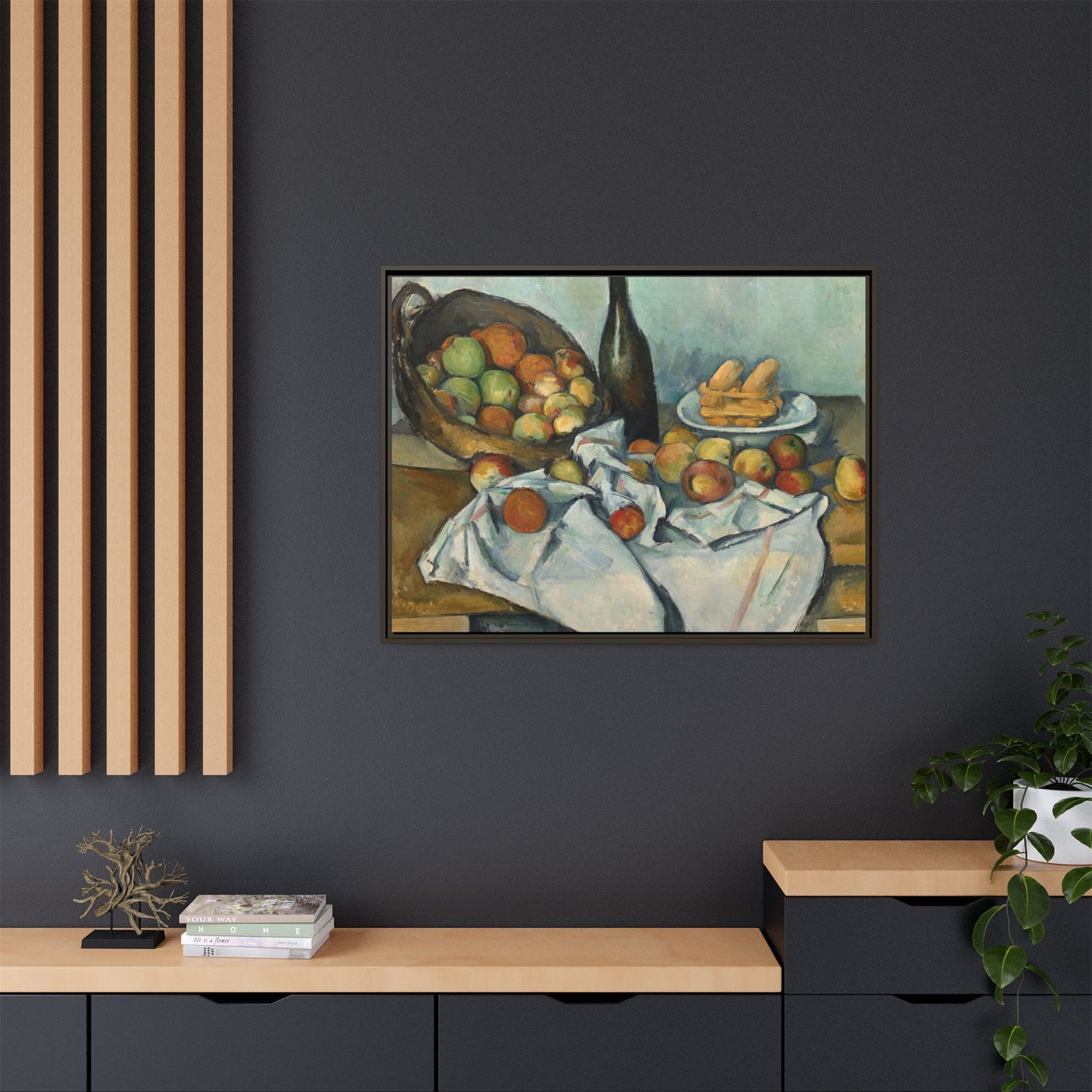 Cézanne, Paul - Basket of Apples (1893) - Matte Canvas, Framed