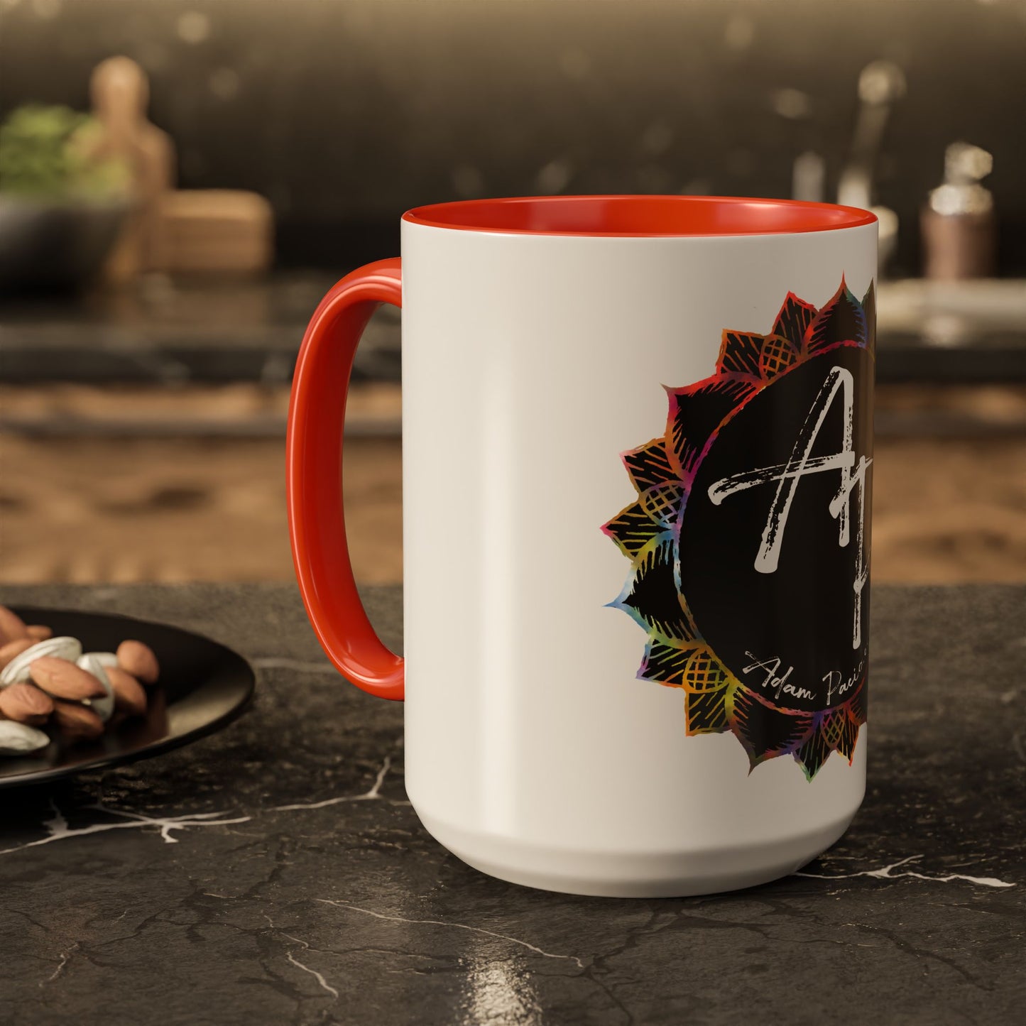 AdamPacio.com - Black Logo - Colorful Accent Mugs