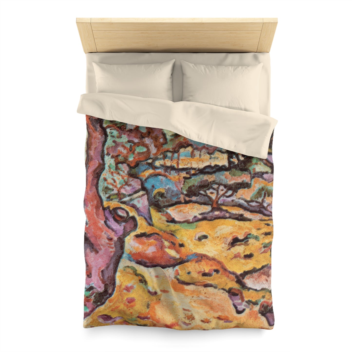 Braque, Georges - Olive Tree near L'Estaque (1906) - Microfiber Duvet Cover