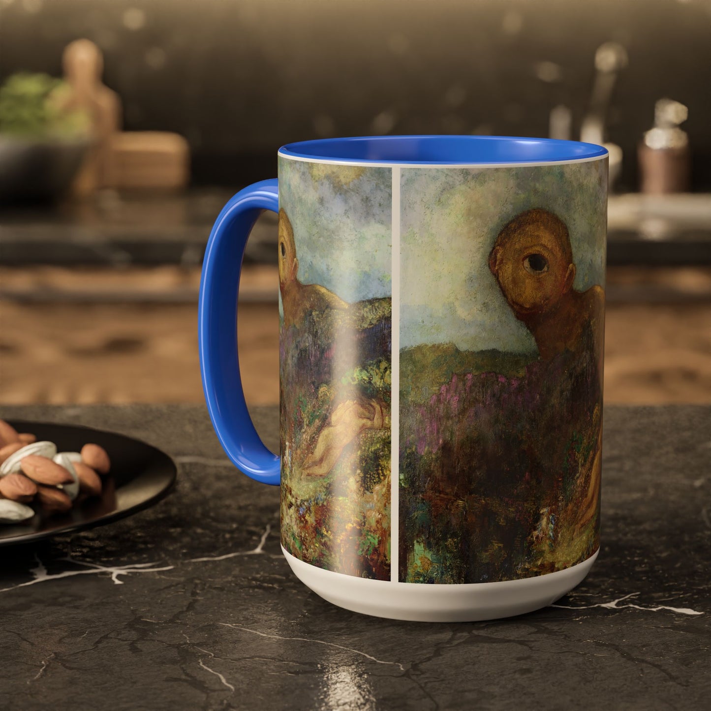 Redon, Odilon - The Cyclops (1914) - Colorful Accent Mugs