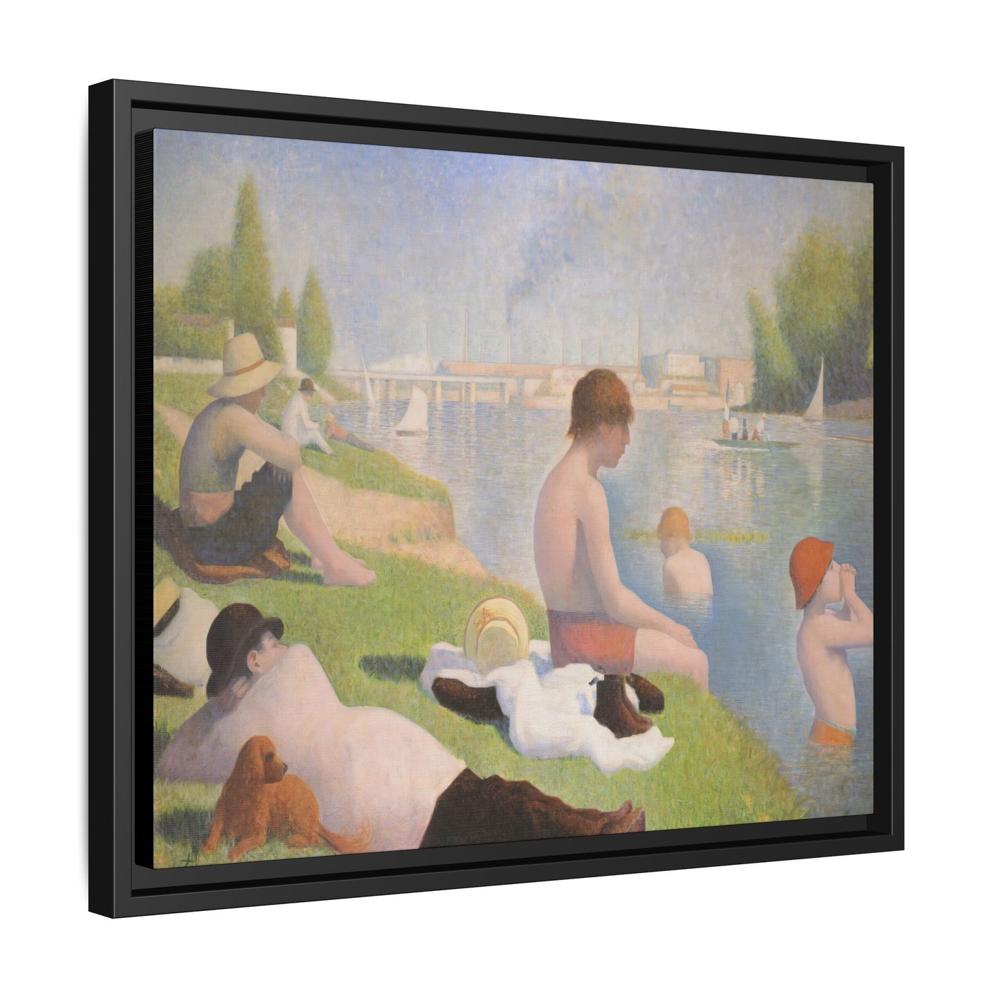 Seurat, Georges - Bathers at Asnières (1884) - Matte Canvas, Framed