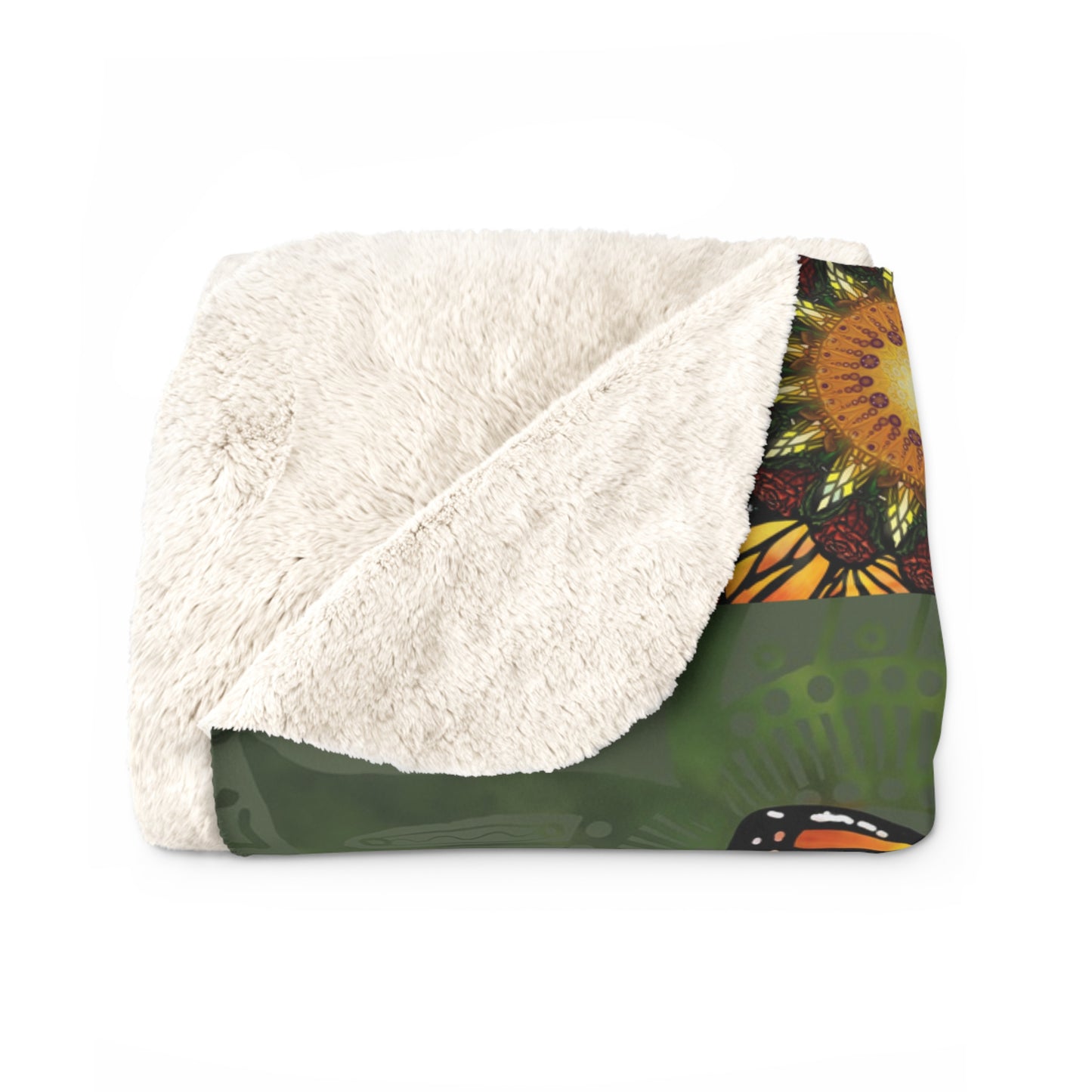 Pacio, Adam - Monarch Buttefly Mandala - Sherpa Fleece Blanket