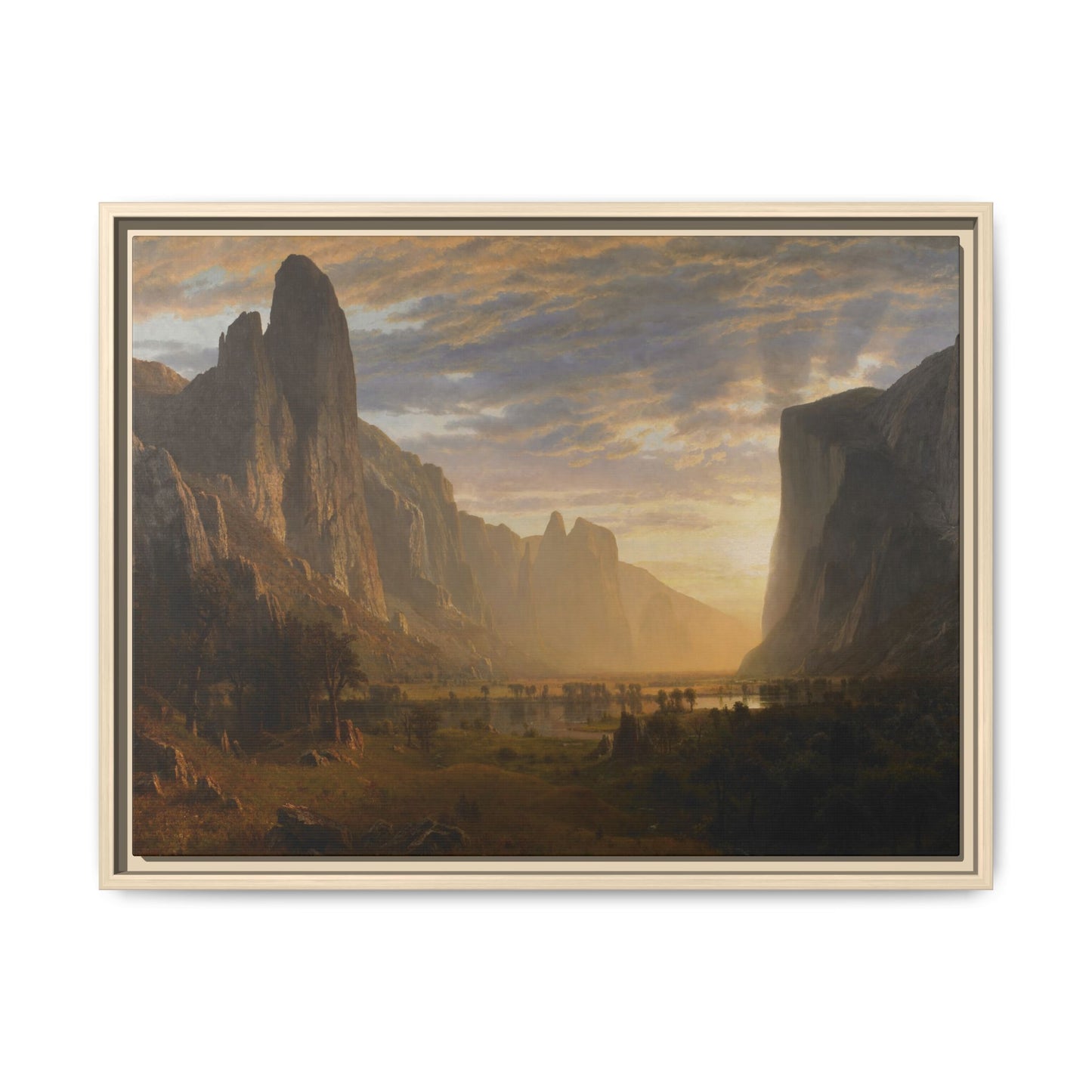 Bierstadt, Albert - Looking Down Yosemite Valley (1865) - Matte Canvas, Framed