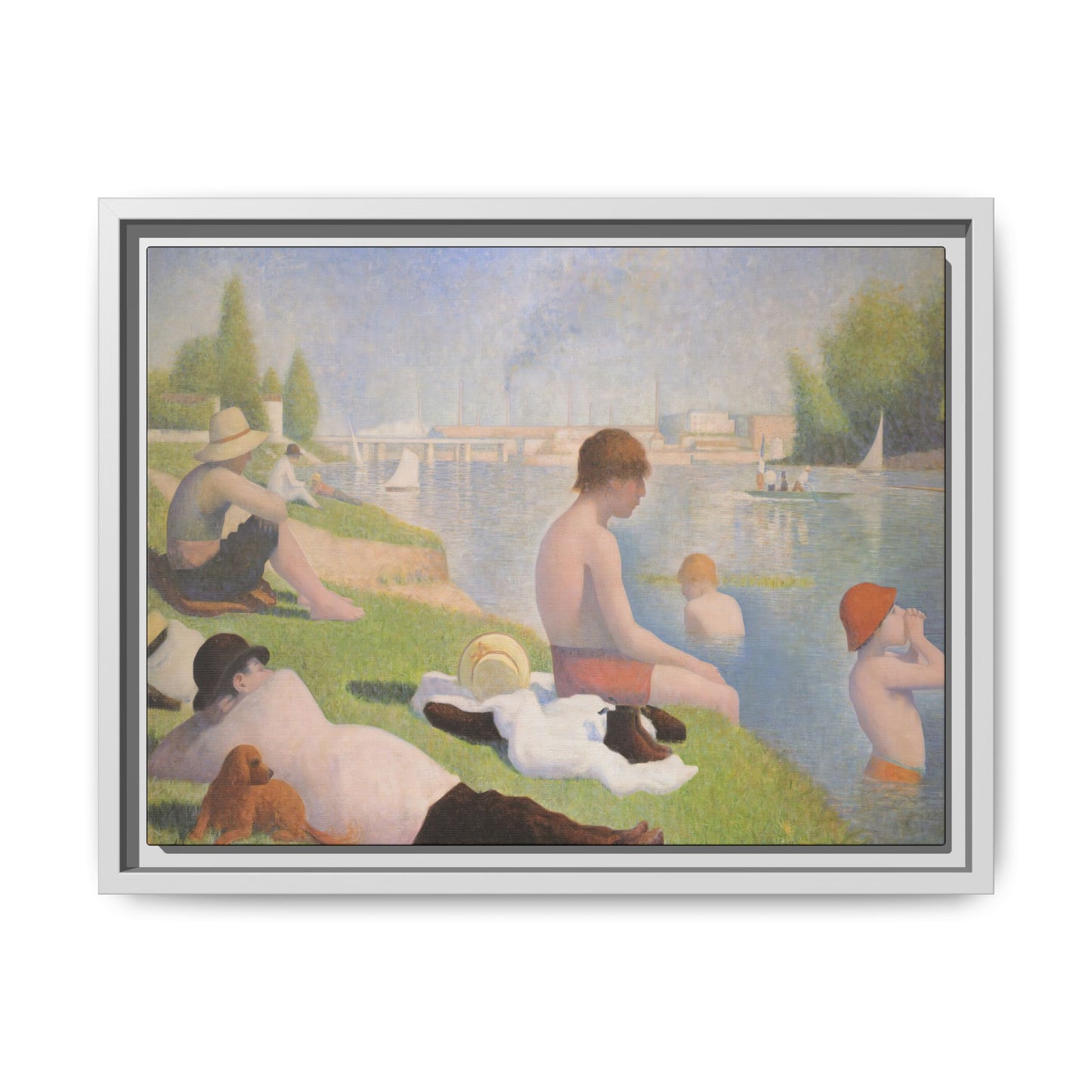 Seurat, Georges - Bathers at Asnières (1884) - Matte Canvas, Framed