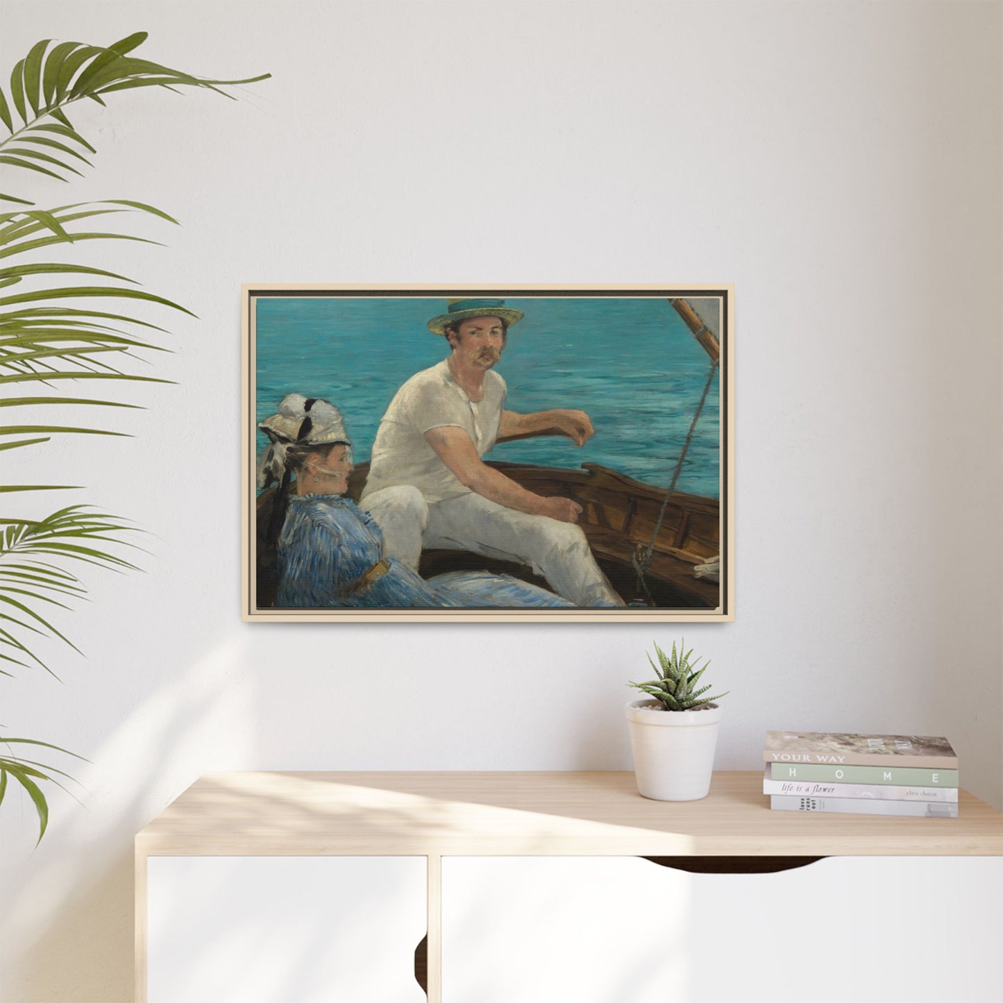 Manet, Édouard - Boating (1874) - Matte Canvas, Framed