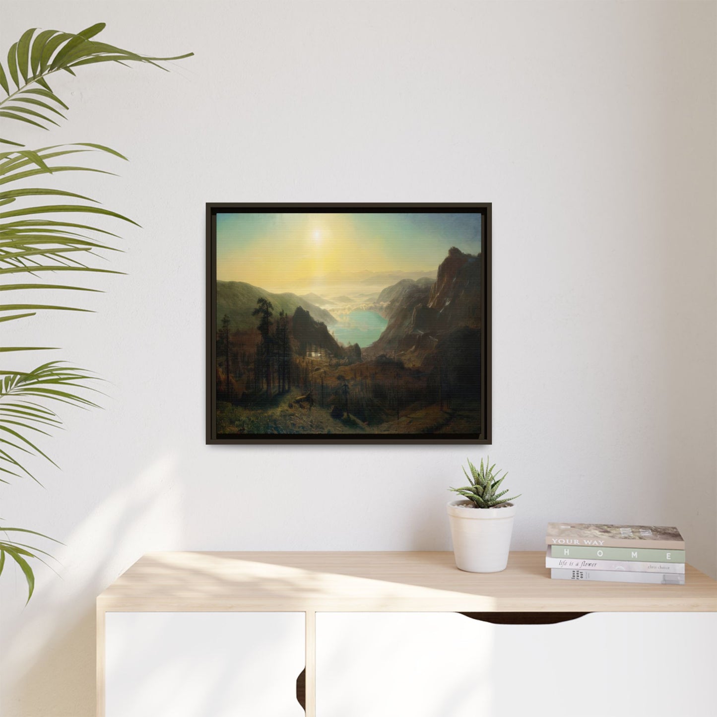 Bierstadt, Albert - Donner Lake from the Summit (1873) - Matte Canvas, Framed