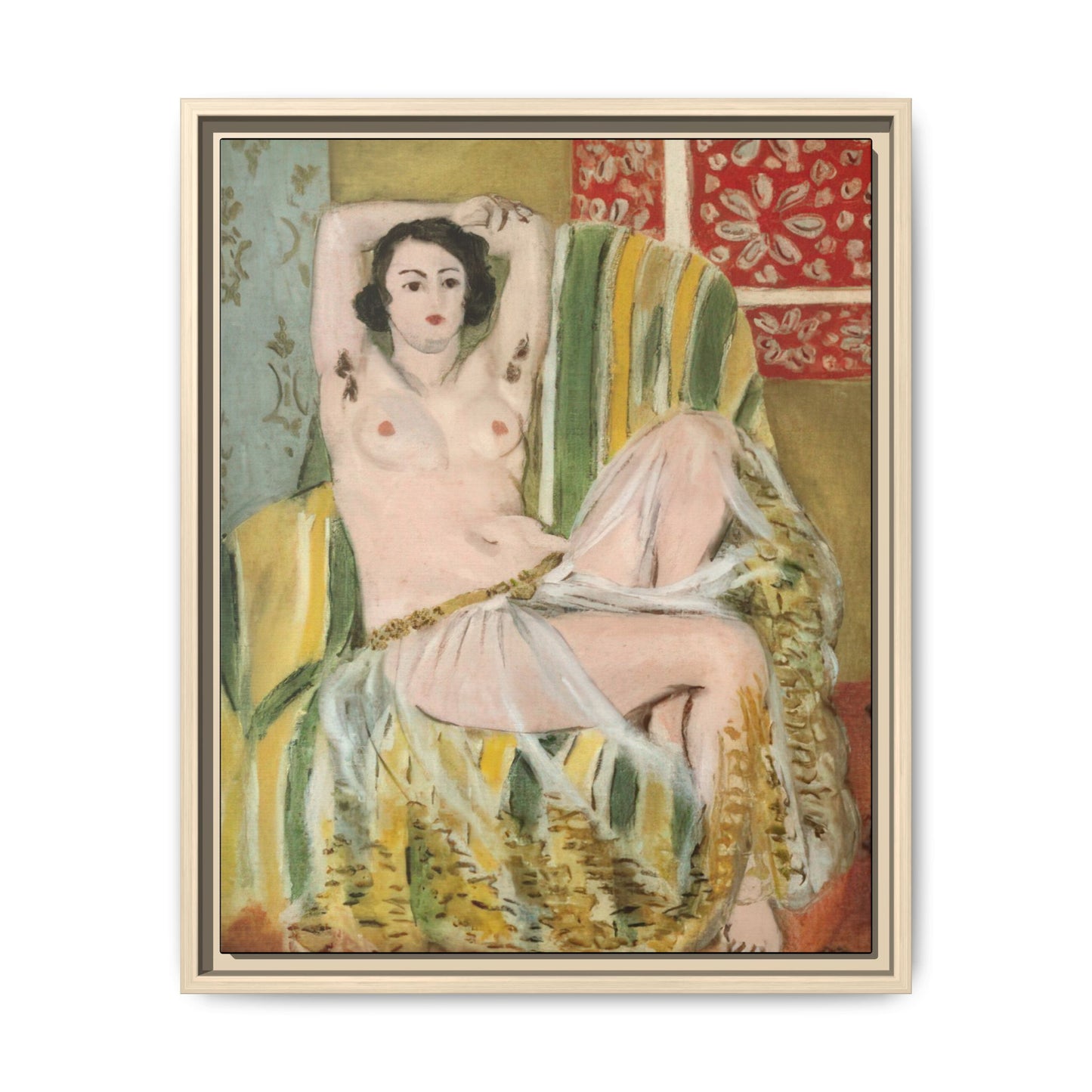 Matisse, Henri - Odalisque with Raised Arms (1923) - Matte Canvas, Framed