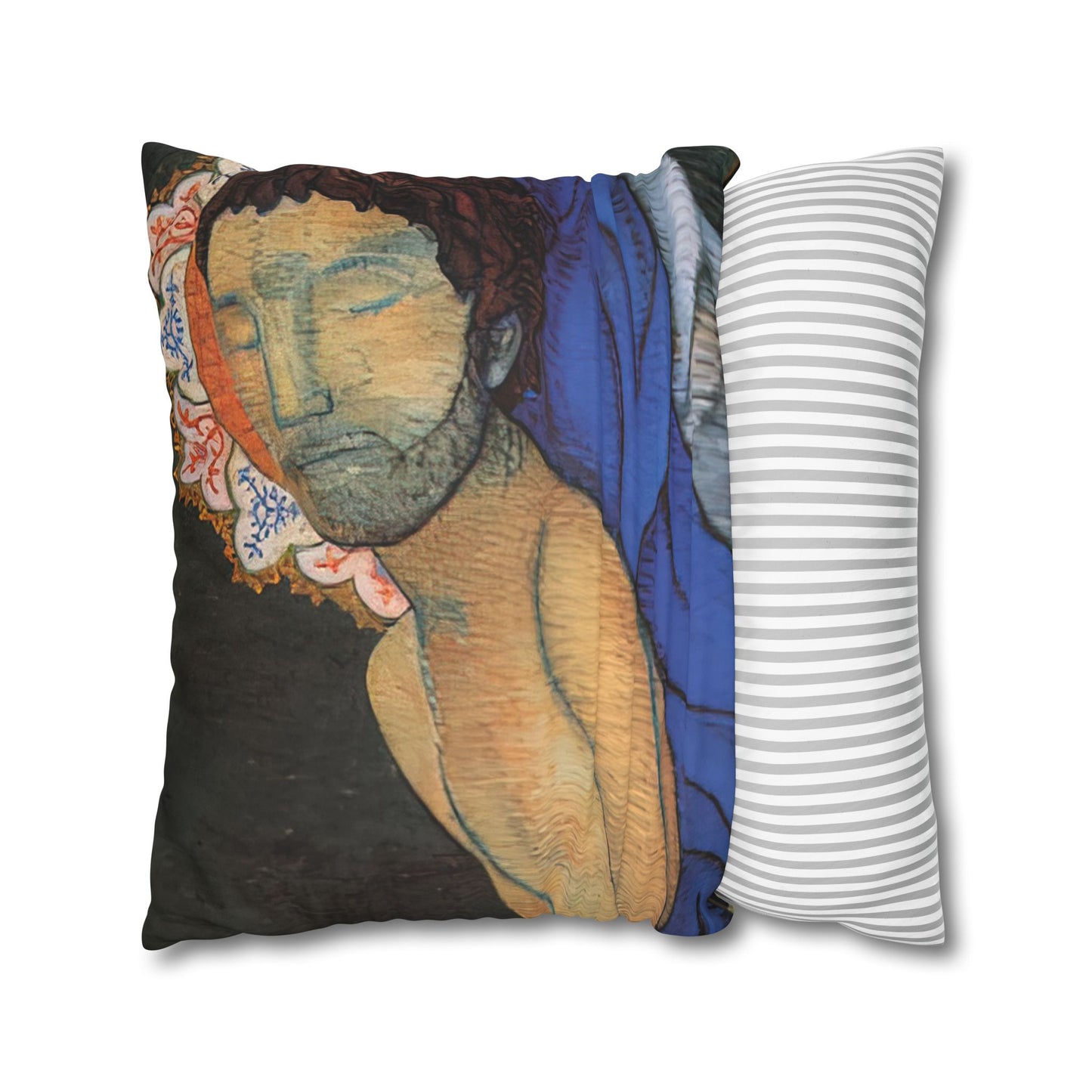 Filiger, Charles - The Recumbent Christ (1895) - Suede Square Pillowcase