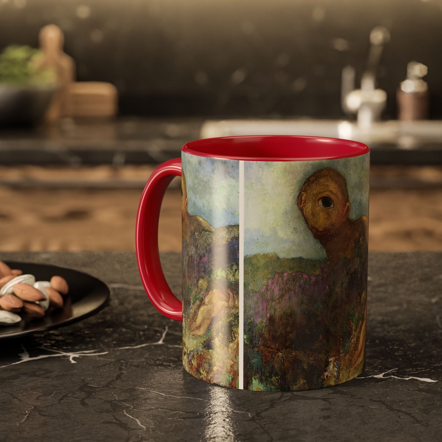 Redon, Odilon - The Cyclops (1914) - Colorful Accent Mugs