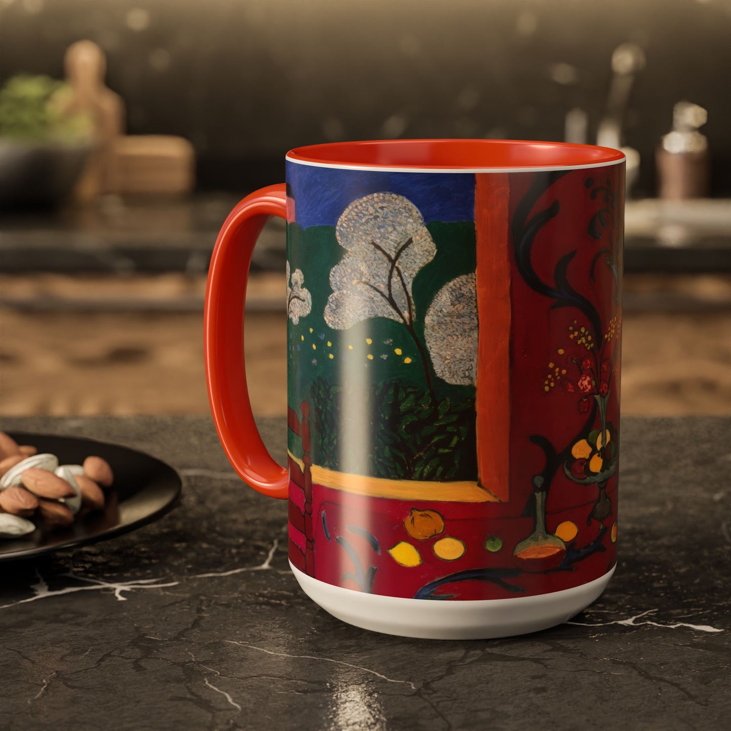 Matisse, Henri - The Dessert Harmony in Red (1908) - Colorful Accent Mugs