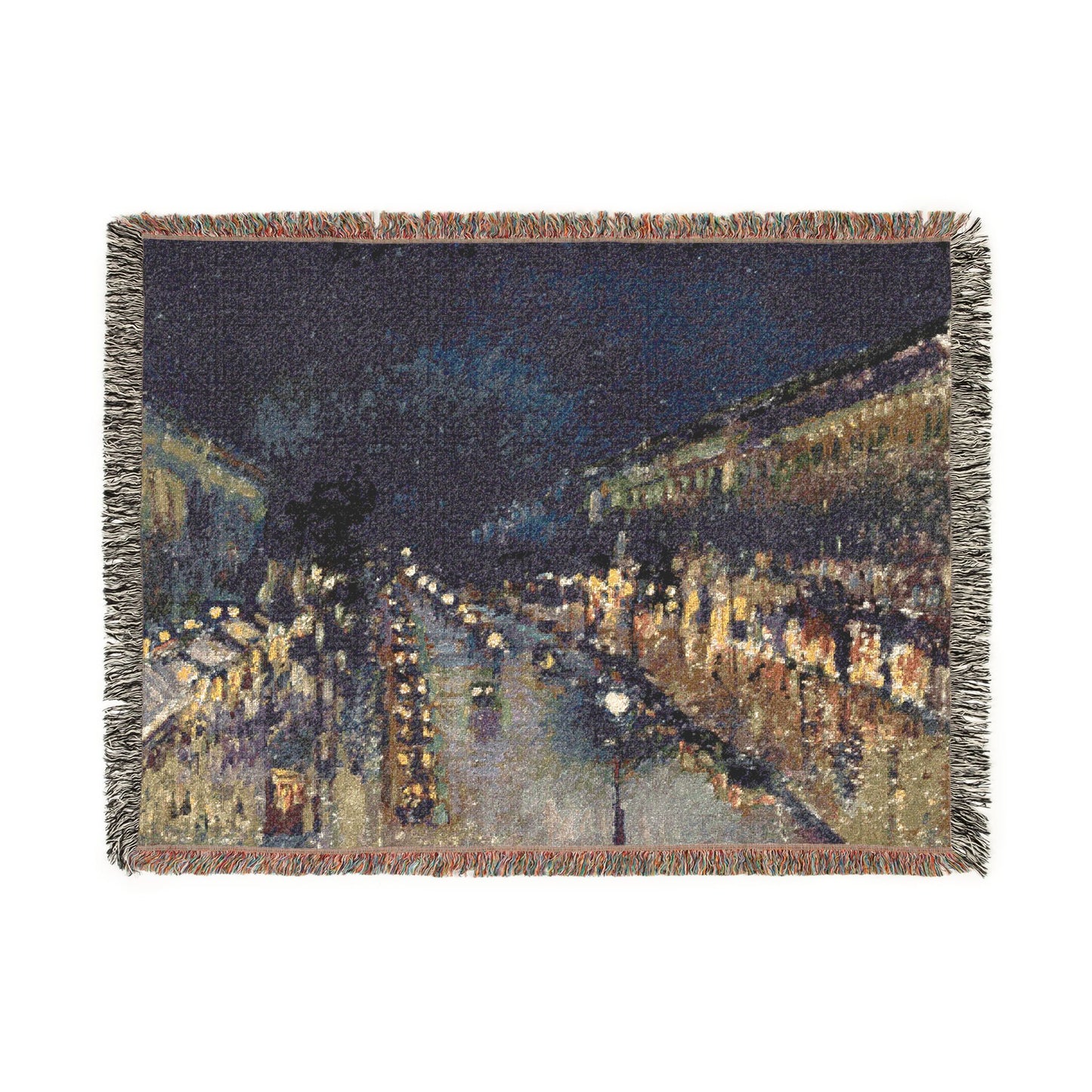Pissarro, Camille - The Boulevard Montmartre At Night (1897) - Woven Blanket