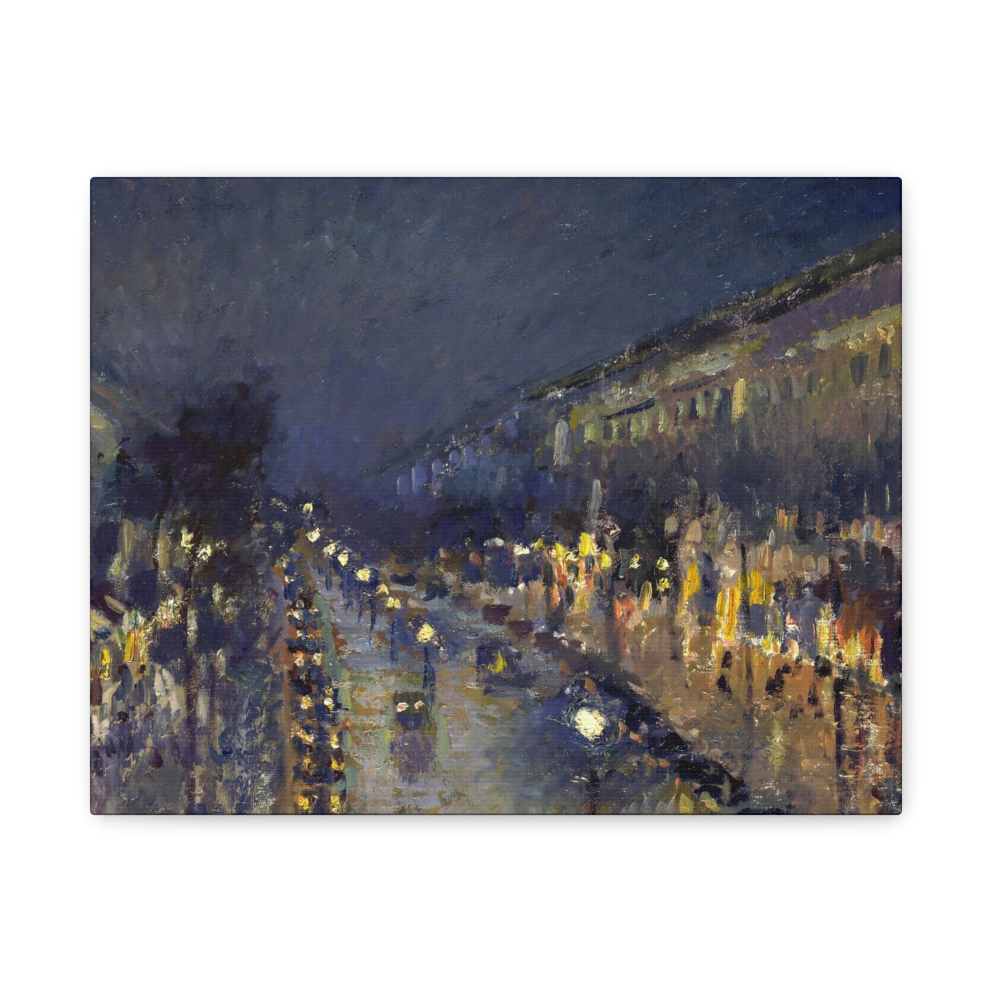 Pissarro, Camille - The Boulevard Montmartre At Night (1897) - Canvas Block, unframed