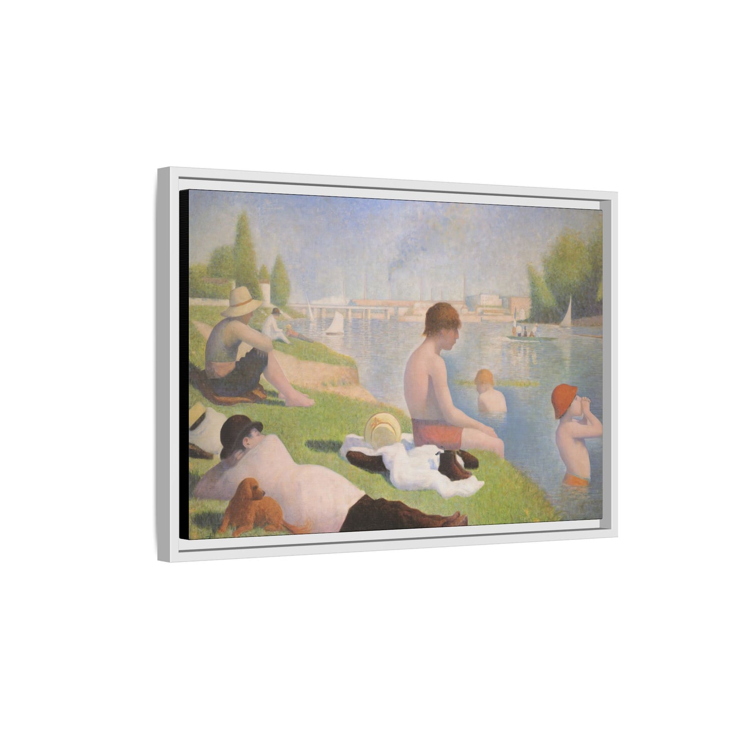 Seurat, Georges - Bathers at Asnières (1884) - Matte Canvas, Framed
