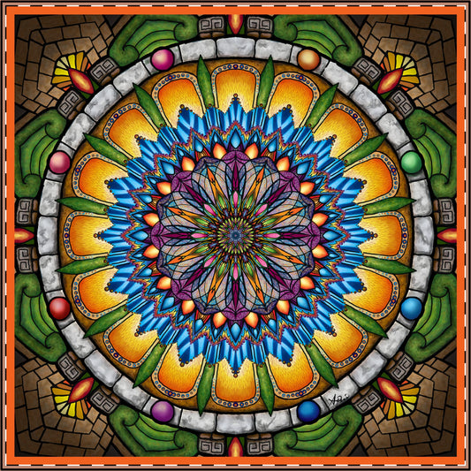 Emerald Arrows Mandala - Satin Poster