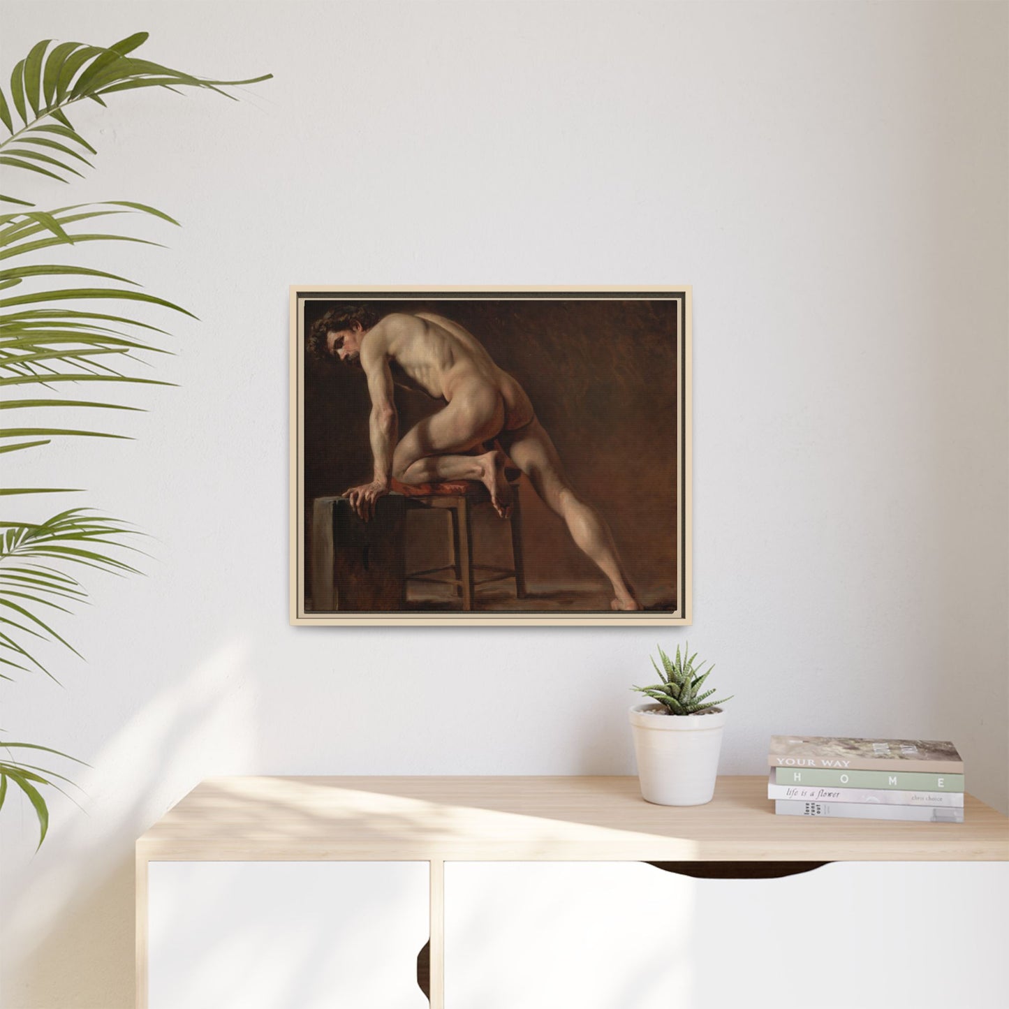 Courbet, Gustave - Study of a Nude Man (1840) - Matte Canvas, Framed