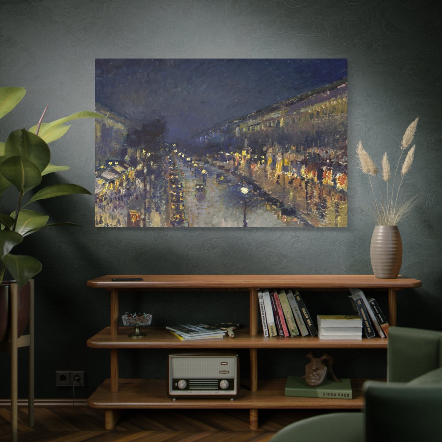 Pissarro, Camille - The Boulevard Montmartre At Night (1897) - Canvas Block, unframed