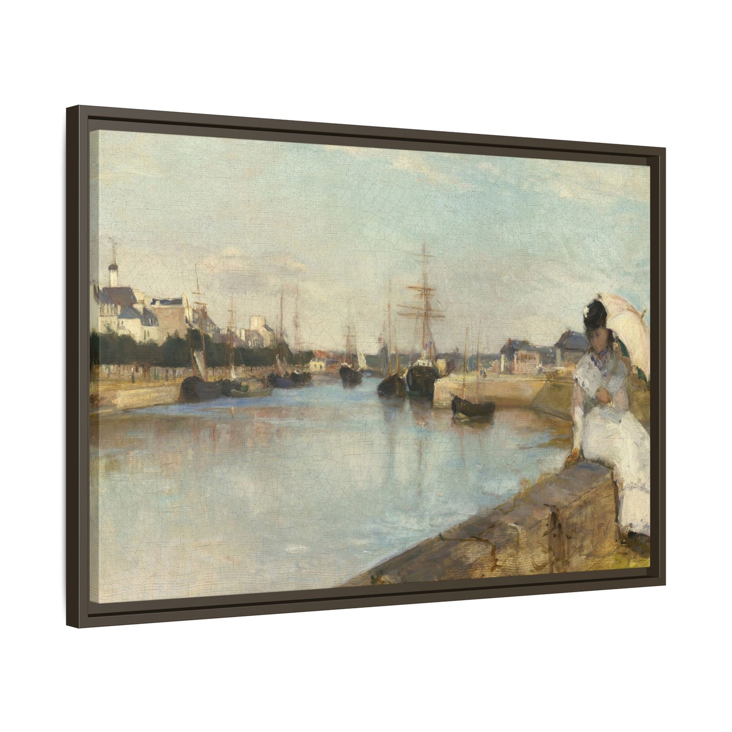 Morisot, Berthe - The Harbor at Lorient (1869) - Matte Canvas, Framed