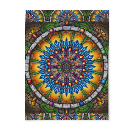 Pacio, Adam - Emerald Arrows Mandala - Arctic Fleece Blanket