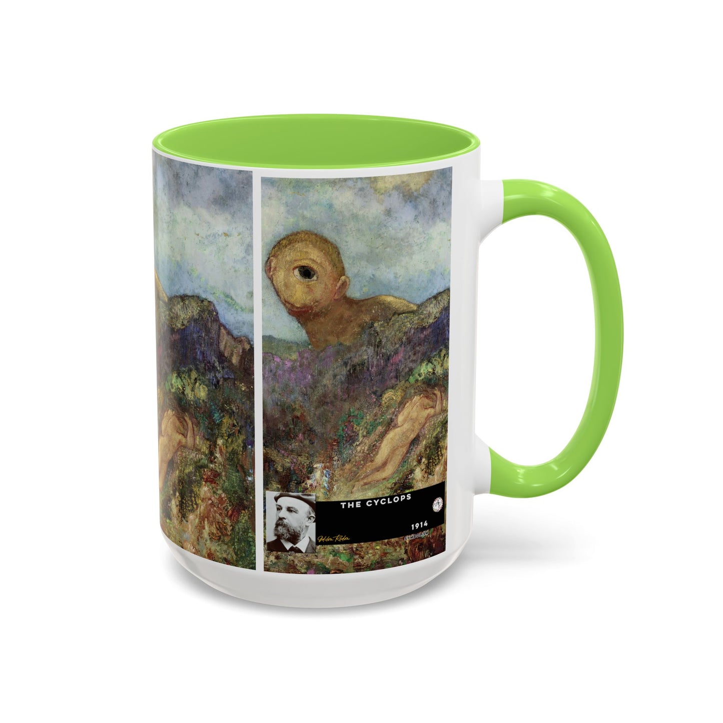 Redon, Odilon - The Cyclops (1914) - Colorful Accent Mugs