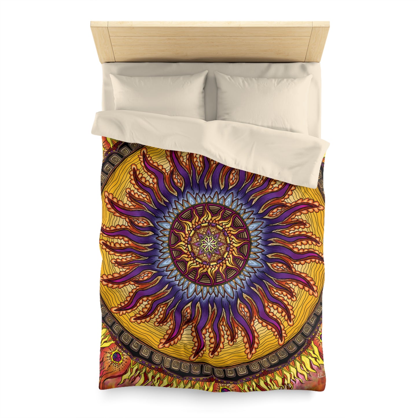 Pacio, Adam - Solar Disc Mandala - Microfiber Duvet Cover