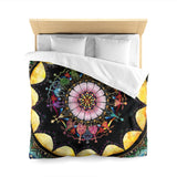 Obsidian Grandmothers Mandala - Microfiber Duvet Cover