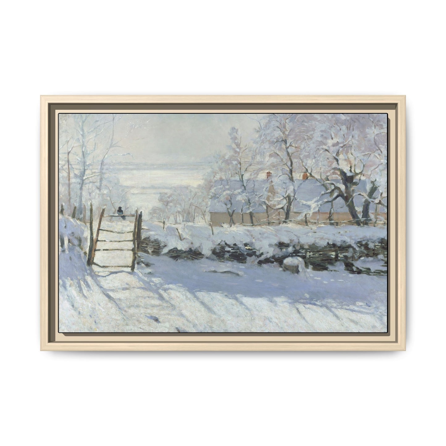 Monet, Claude - The Magpie (1868) - Matte Canvas, Framed