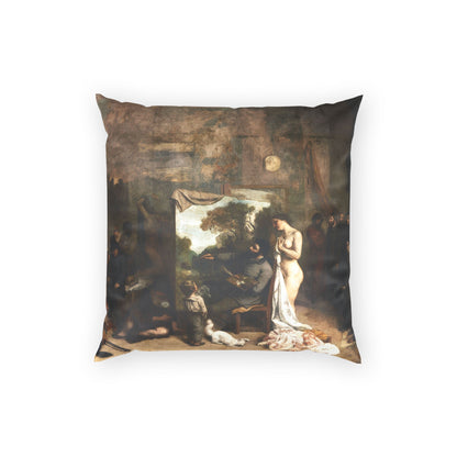 Courbet, Gustave - The Painter’s Studio (1855) - Poly Velvet Pillow