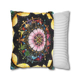 Obsidian Grandmothers Mandala - Suede Square Pillowcase