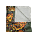 Monarch Butterfly Mandala - Crushed Velvet Blanket