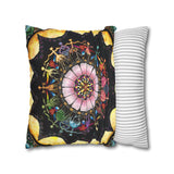 Obsidian Grandmothers Mandala - Suede Square Pillowcase