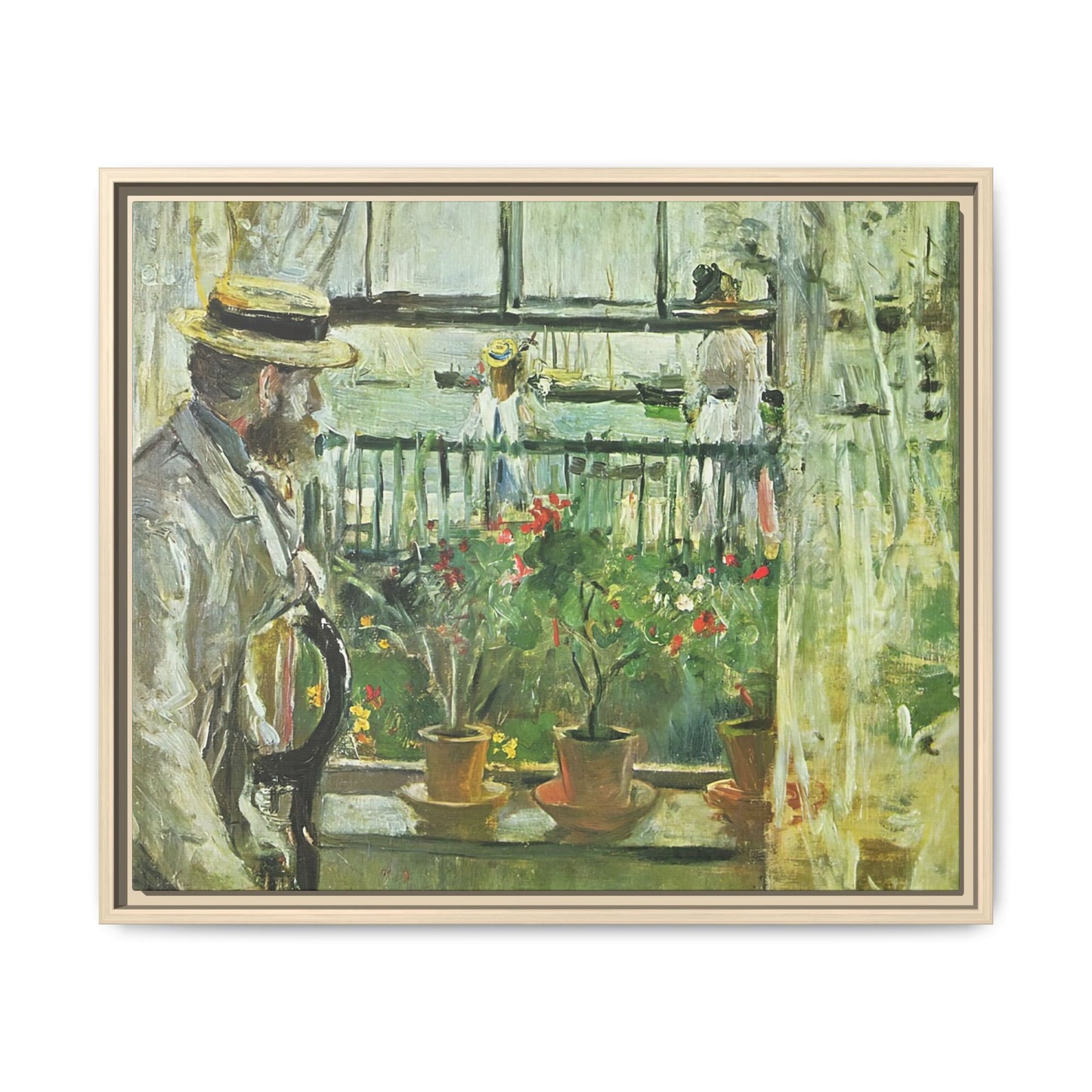 Morisot, Berthe - Eugene Manet on the Isle of Wight (1875) - Matte Canvas, Framed