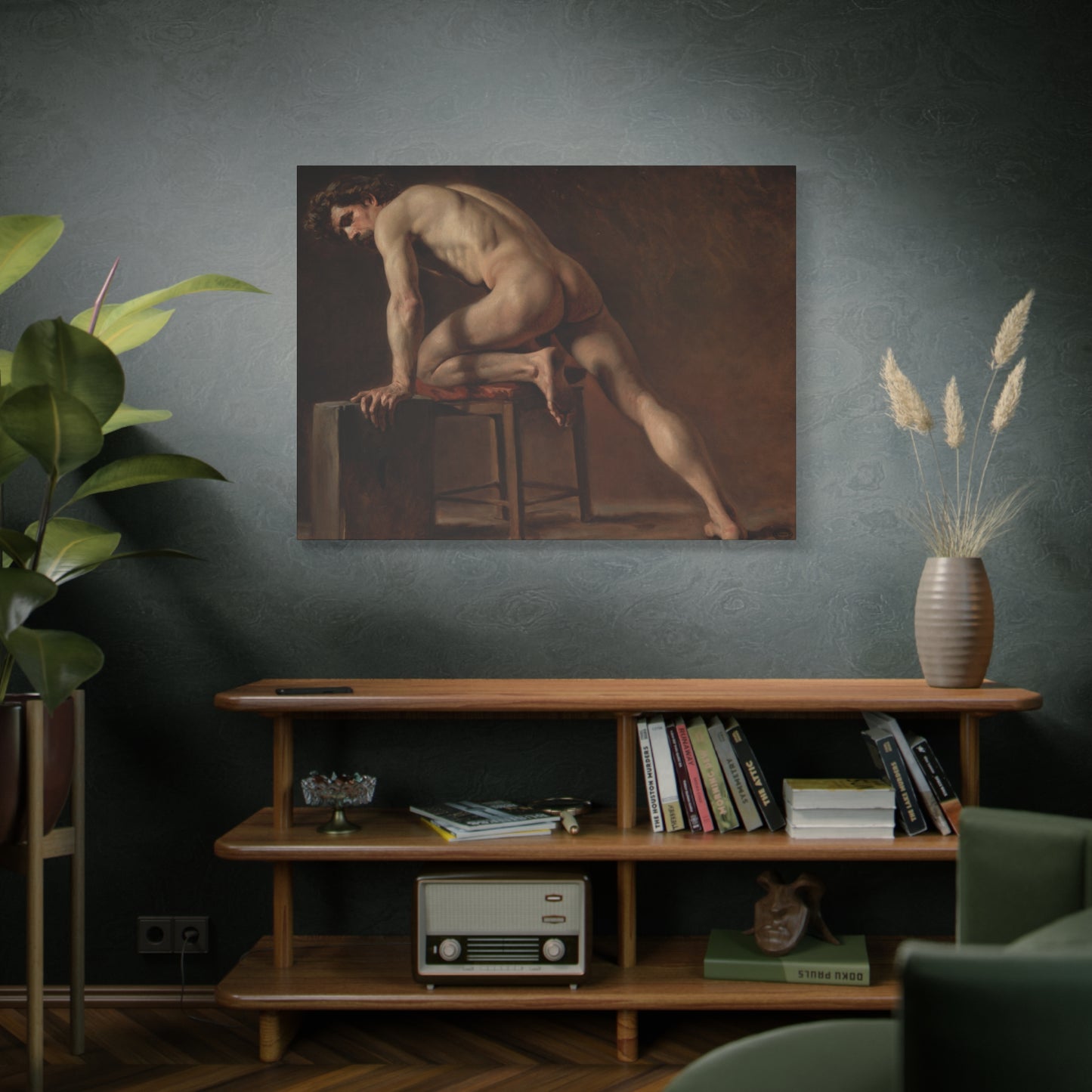 Courbet, Gustave - Study of a Nude Man (1840) - Canvas Block, unframed