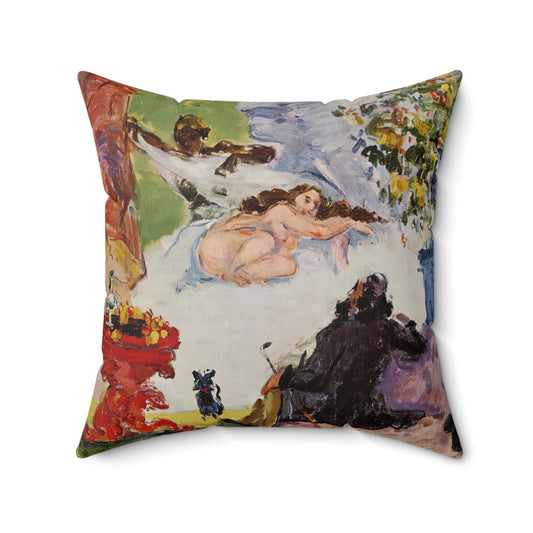 Cézanne, Paul - A Modern Olympia (1874) - Suede Square Pillow