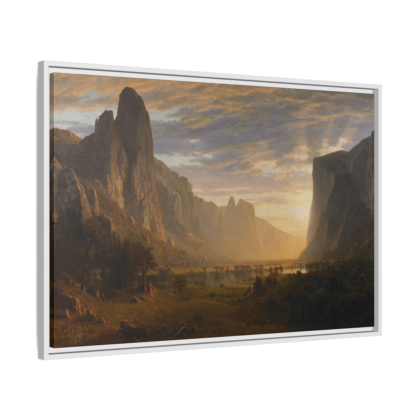 Bierstadt, Albert - Looking Down Yosemite Valley (1865) - Matte Canvas, Framed