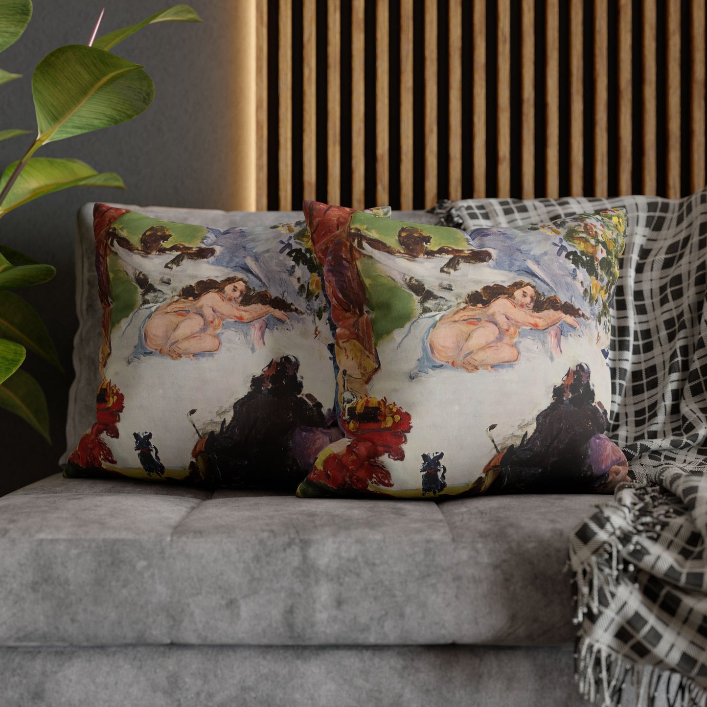 Cézanne, Paul - A Modern Olympia (1874) - Suede Square Pillowcase