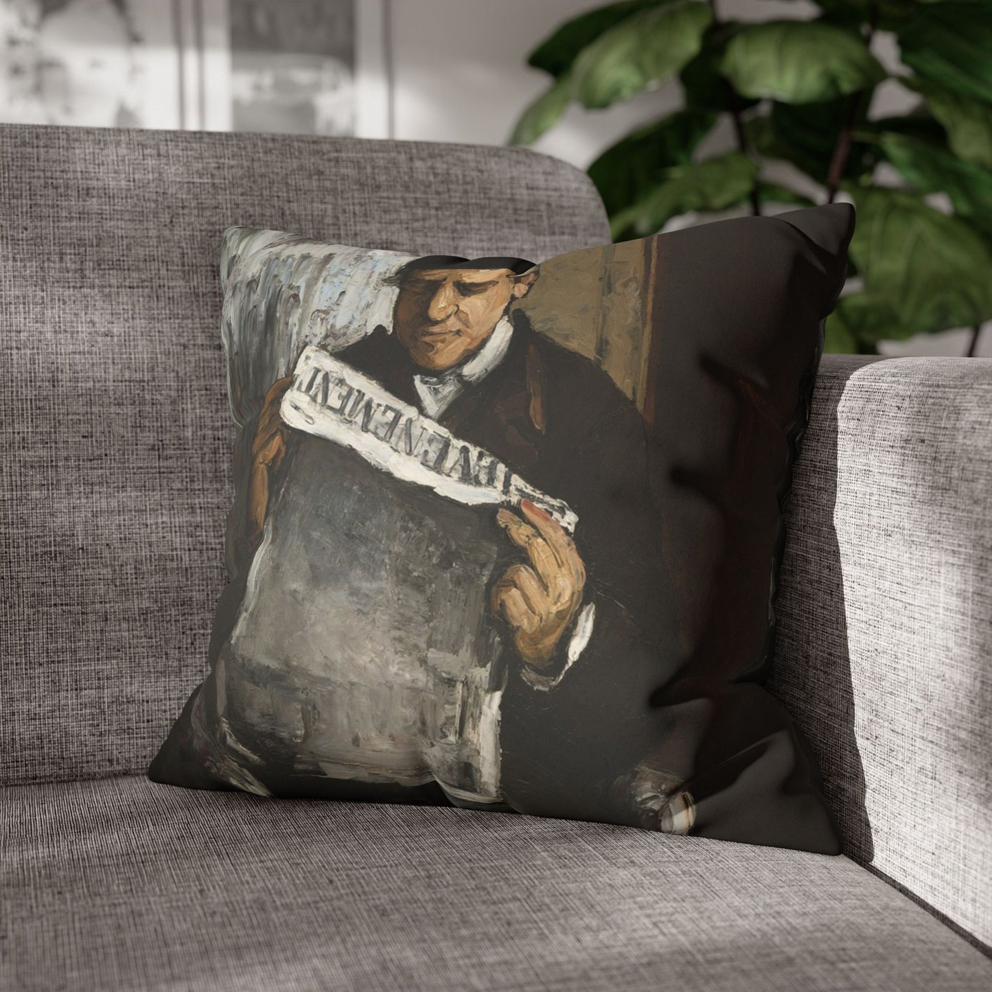 Cézanne, Paul - The Artist’s Father (1866) - Suede Square Pillowcase