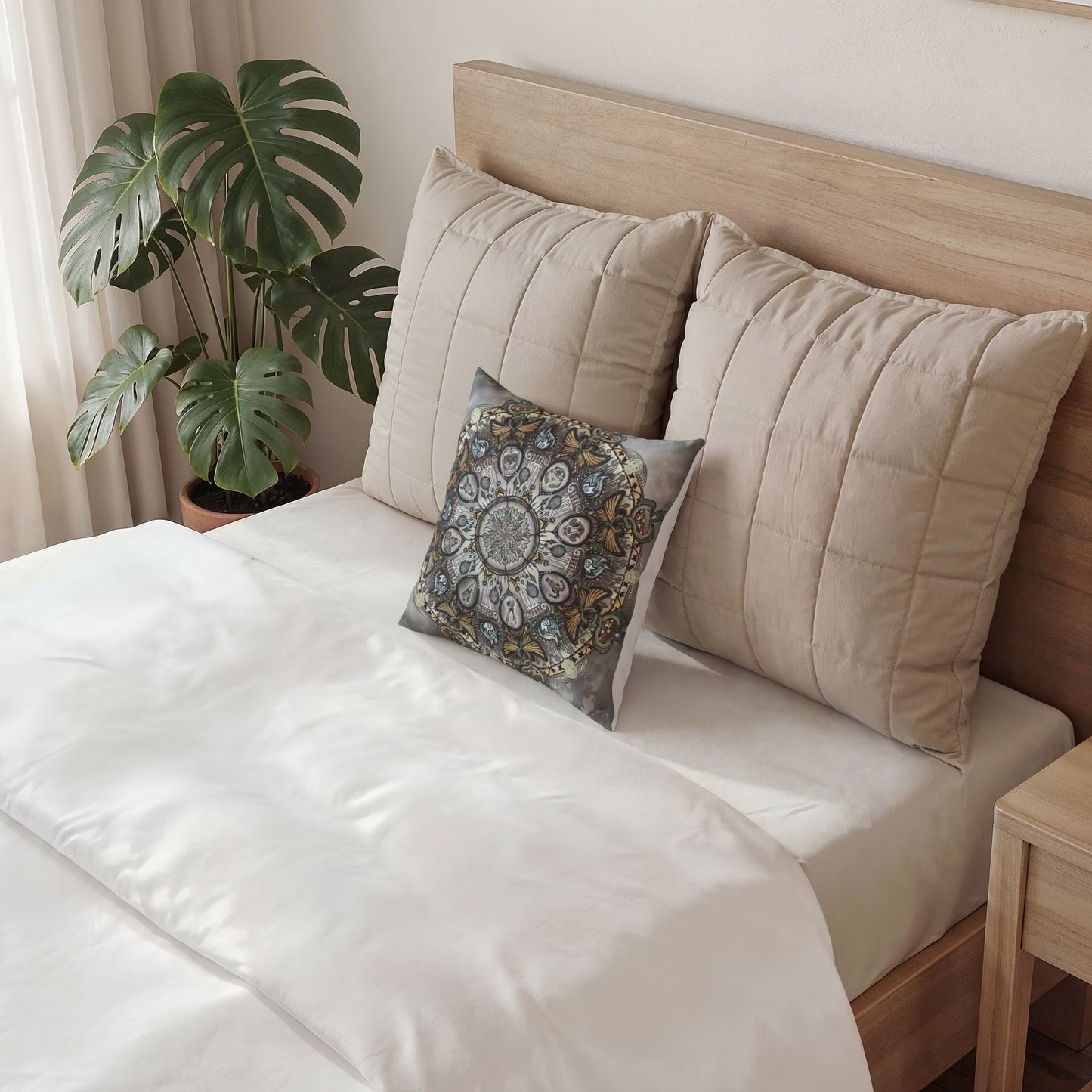 Pacio, Adam - Memento Mori Mandala - Poly Velvet Pillow