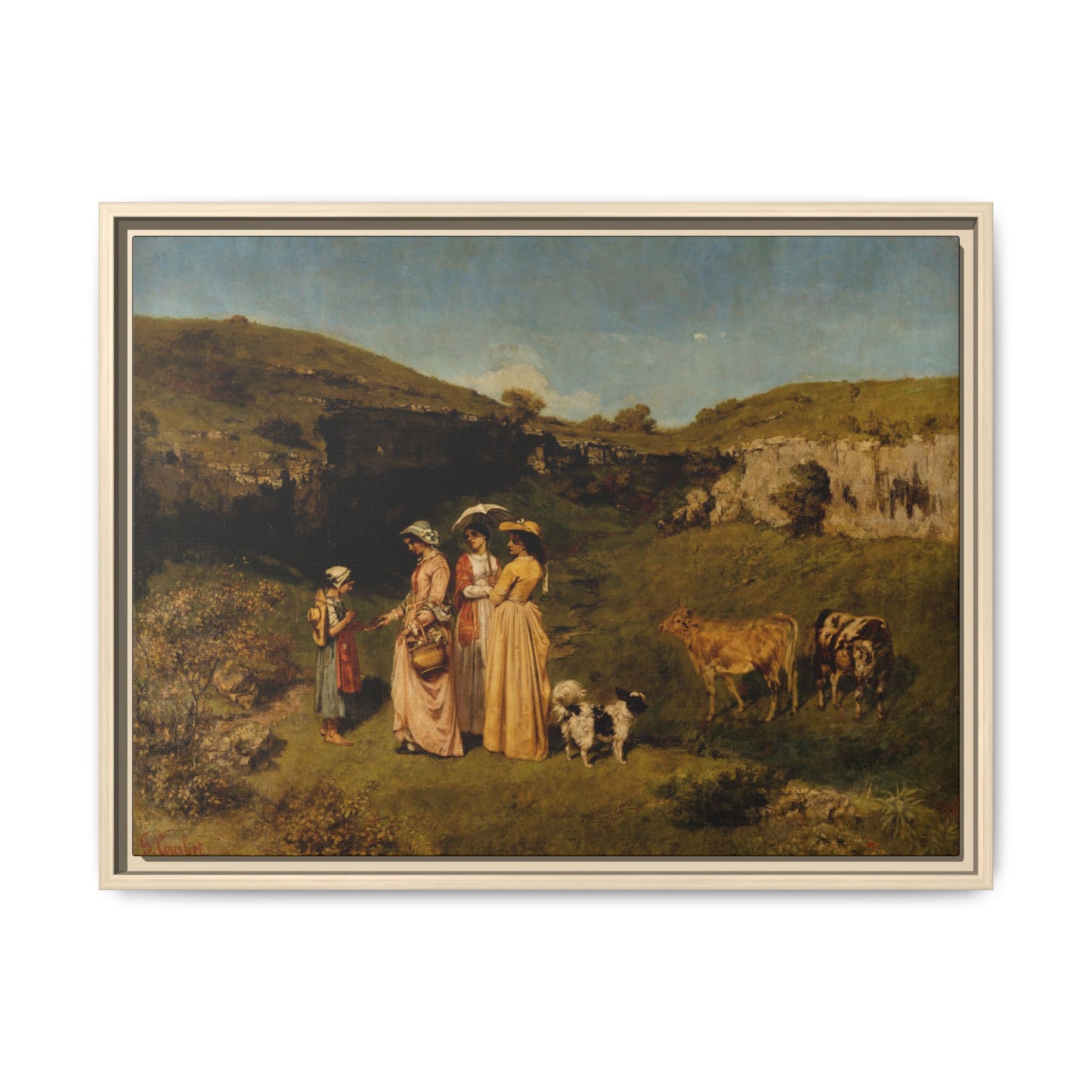 Courbet, Gustave - Young Ladies of the Village (1851) - Matte Canvas, Framed