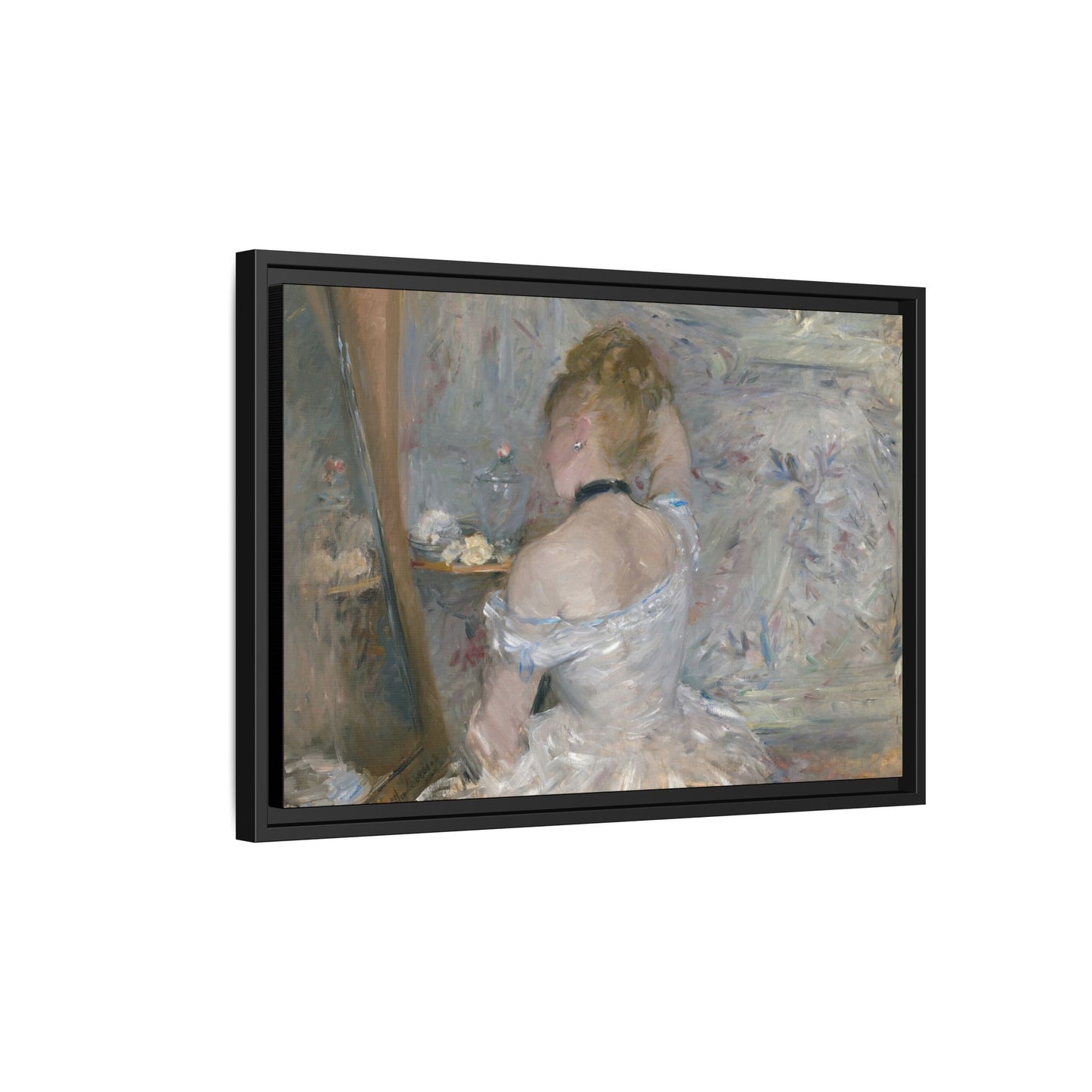 Morisot, Berthe - Woman at Her Toilette (1880) - Matte Canvas, Framed