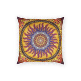 Solar Disc Mandala - Poly Velvet Pillow