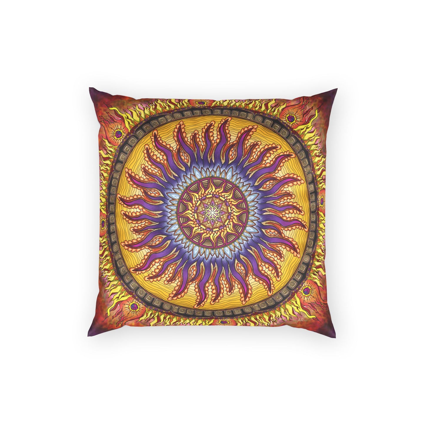 Pacio, Adam - Solar Disc Mandala - Poly Velvet Pillow