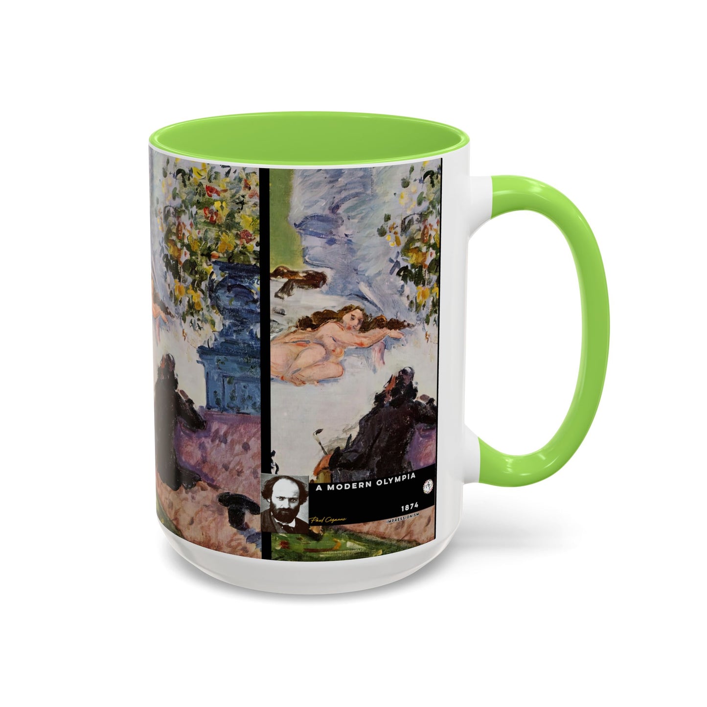 Cézanne, Paul - A Modern Olympia (1874) - Colorful Accent Mugs