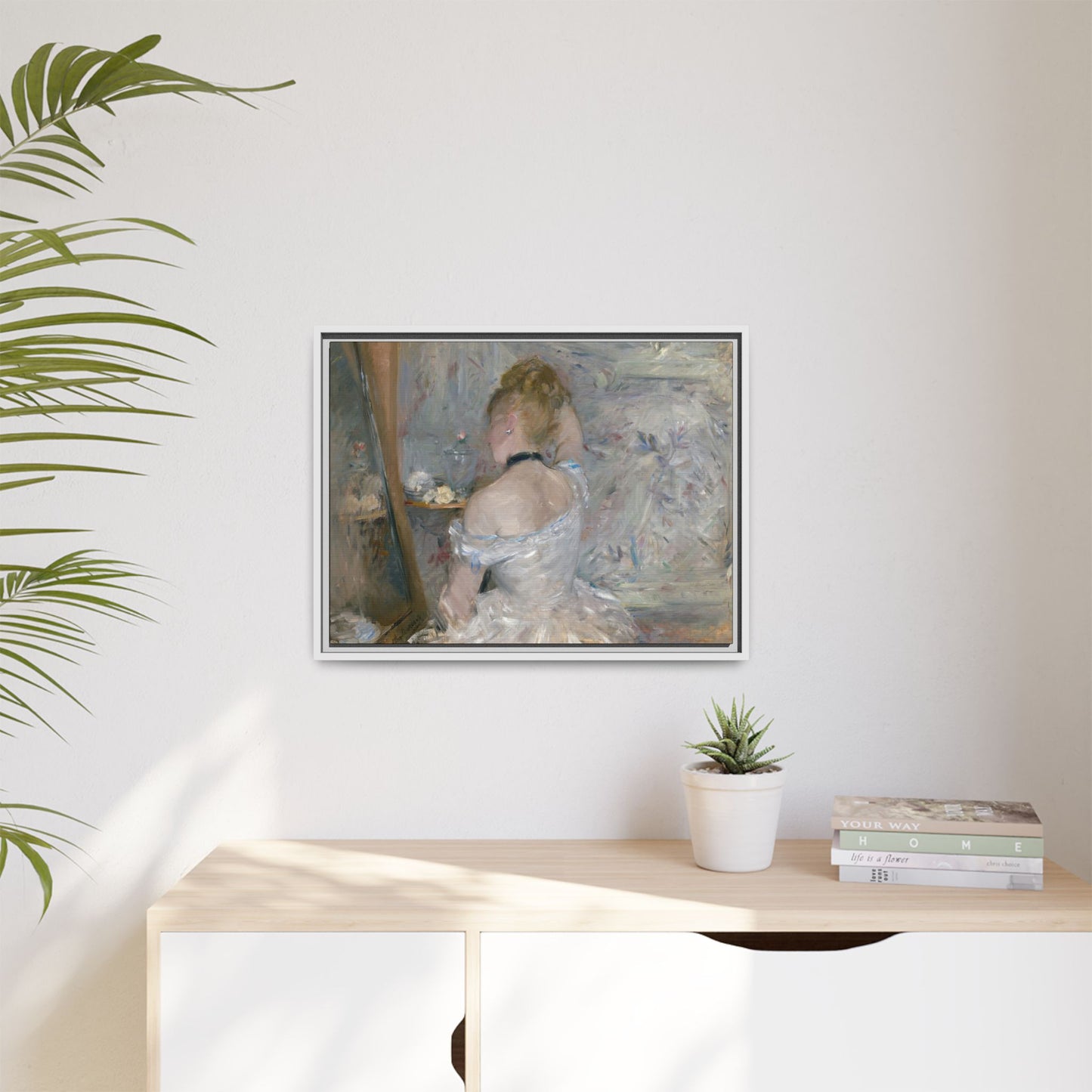 Morisot, Berthe - Woman at Her Toilette (1880) - Matte Canvas, Framed