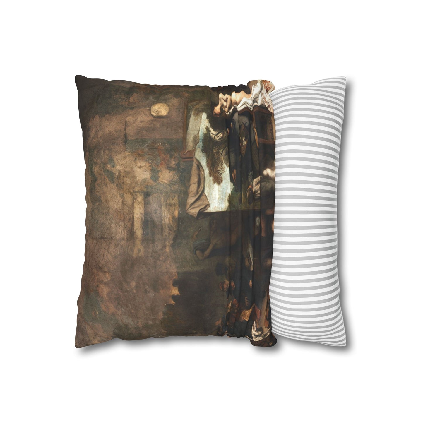 Courbet, Gustave - The Painter’s Studio (1855) - Suede Square Pillowcase