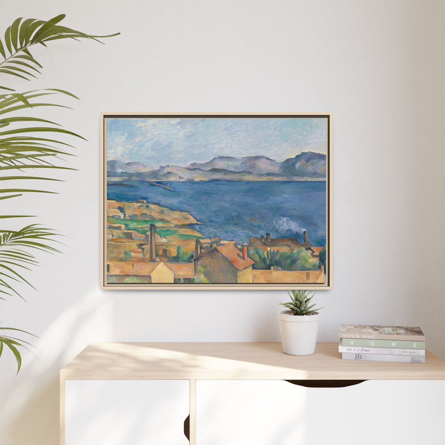 Cézanne, Paul - The Bay of Marseille, Seen from L'Estaque (1885) - Matte Canvas, Framed